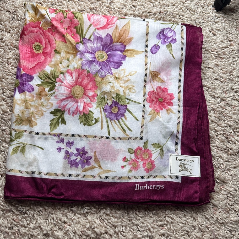 Burberrys Pink and Cream Scarf